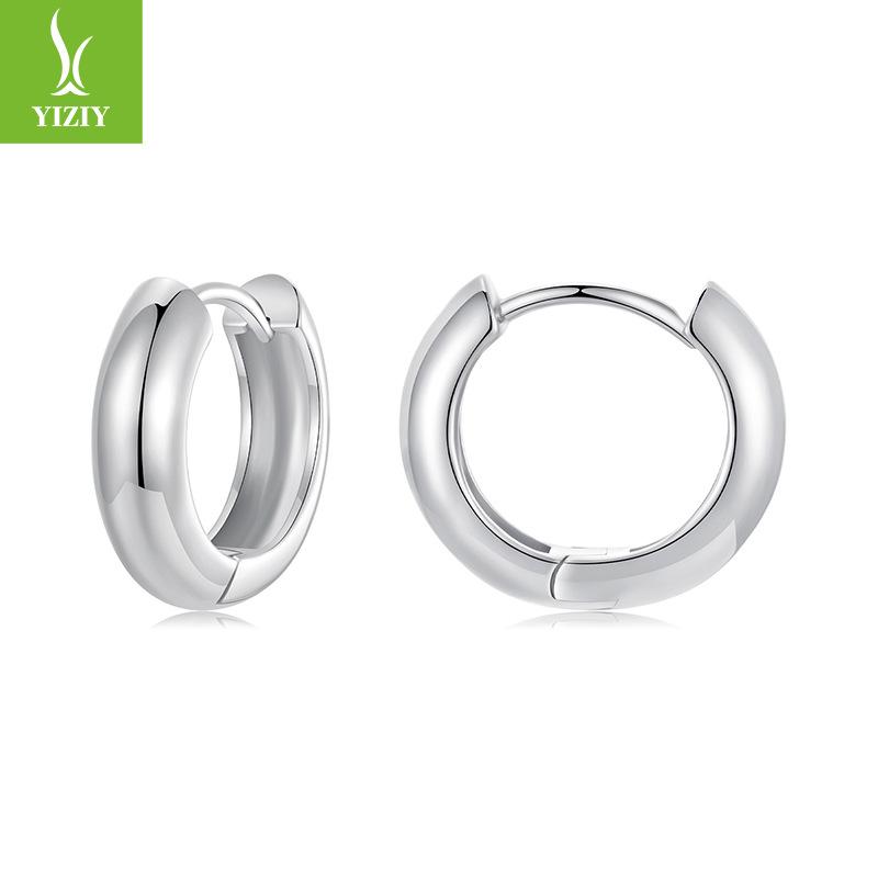 Design Glossy Earrings Ring Set, Unique Personality, Simple And Exquisite Metallic Copper Jewelry