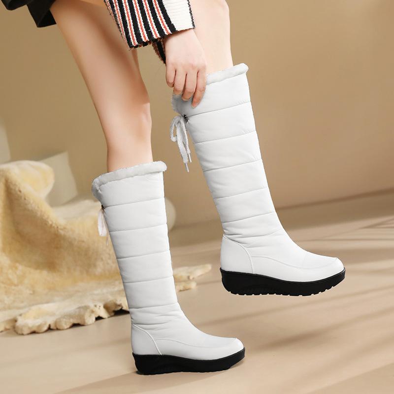 New slope heel casual boots thick hair snow boots tall boots large size boots