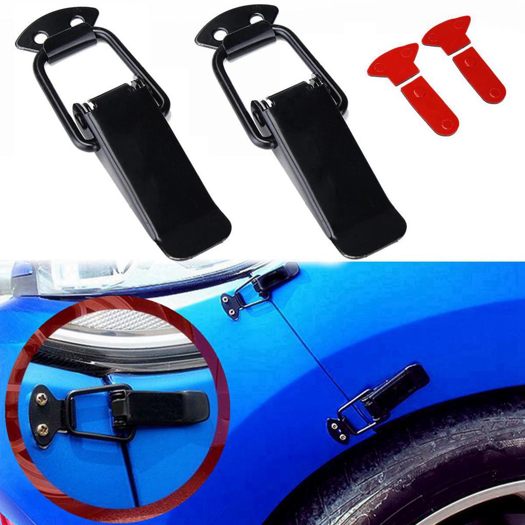 2pcs Universal Black Car Bumpers Trunk Fender Hatch Lids Release