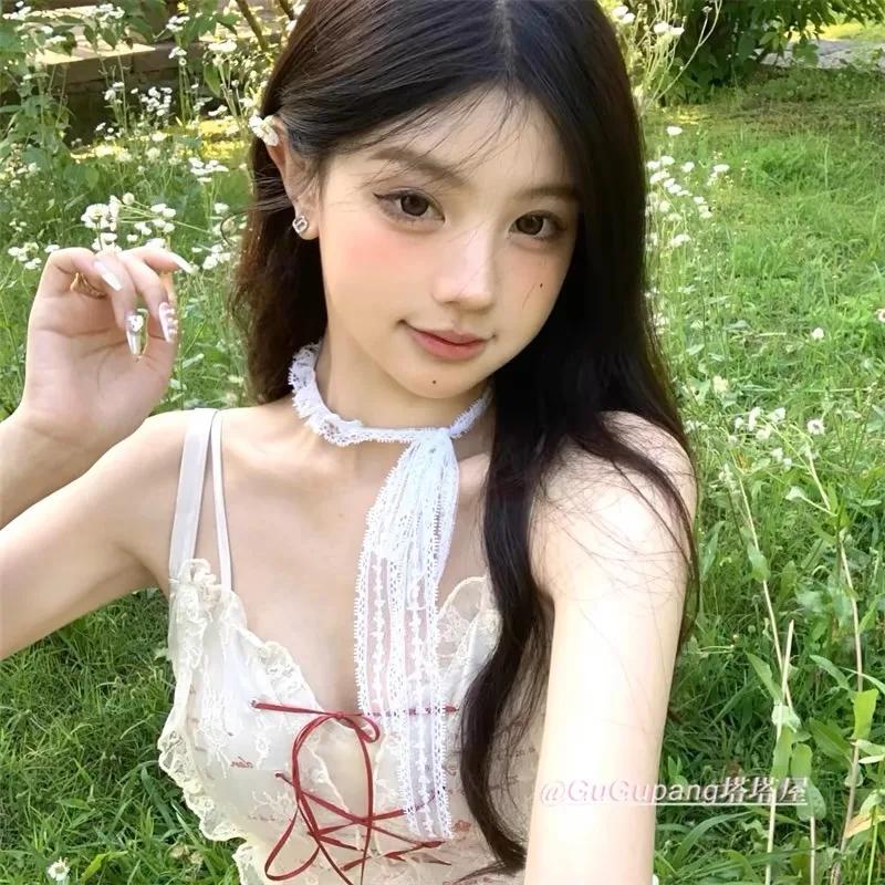 1/4Pcs Ribbon Lace Bow Hair Rope Girls French Lace Ballet Style Sweet Ponytail Holder Hair Scrunchies Elastic Hair Ring Headwear