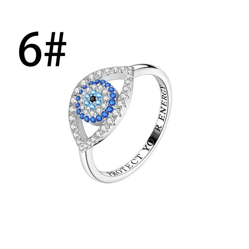 Original Copper Blue Evil Eyes Charms Ring Earrings Bead Palm Pendants Fit Bracelet Necklace Jewelry Gift