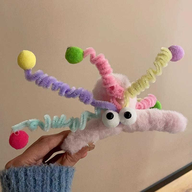 Bizarre Flamboyant~Small Niche Design Plush Grip Clip Large Autumn Winter Hair Women 2023 New Model Shark At Back Of Head