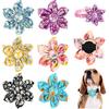 6 Pcs Dog Collar Flowers Accessory Removable Dog Collar Bow Attachment Floral Embellishment for Small Medium Large Dogs and Cats Pet