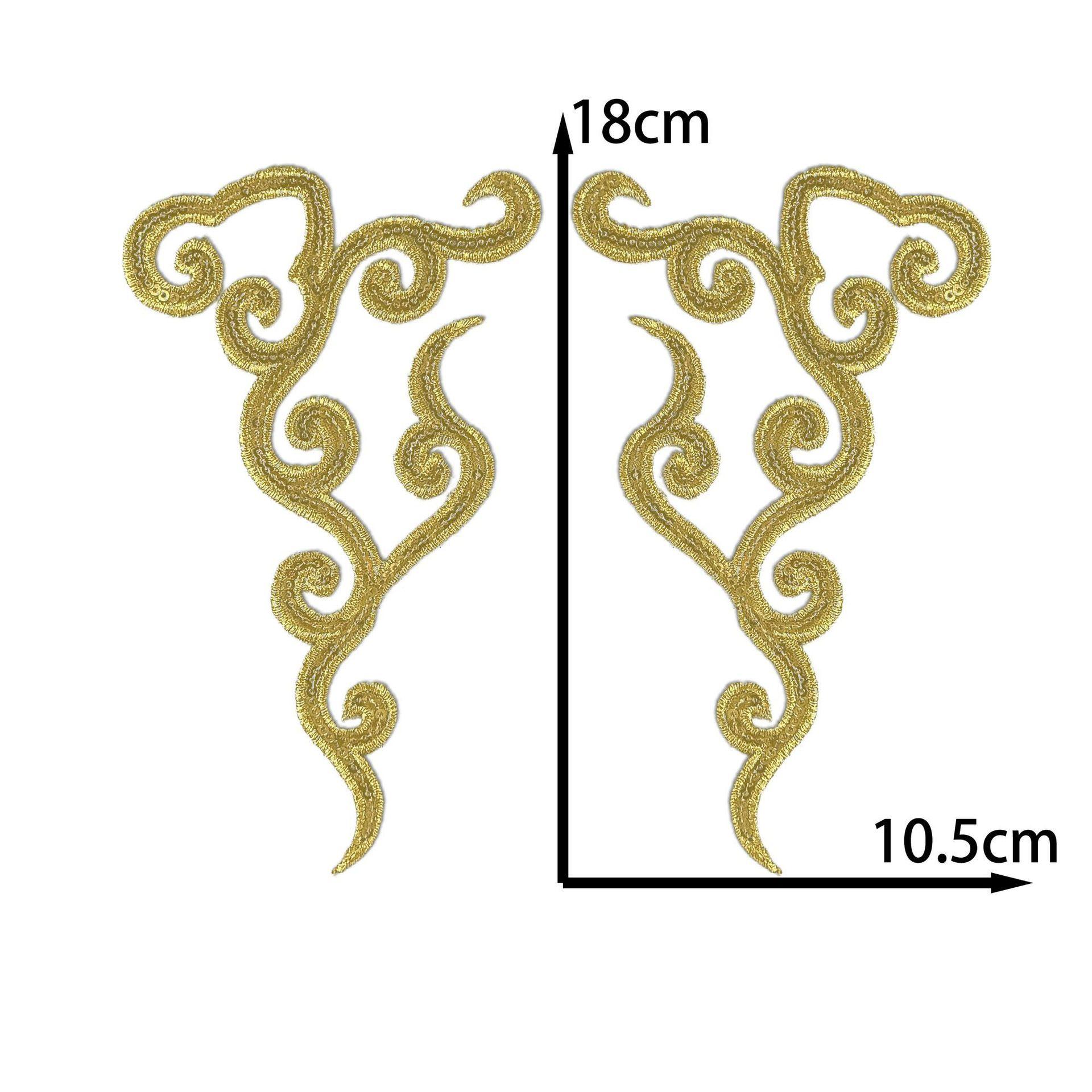 

Gold And Silver Sequins Embroidery Cloth Sticker Opera Performance National Clothing Diy Handmade Clothing Accessories Decorative Decals Ironing