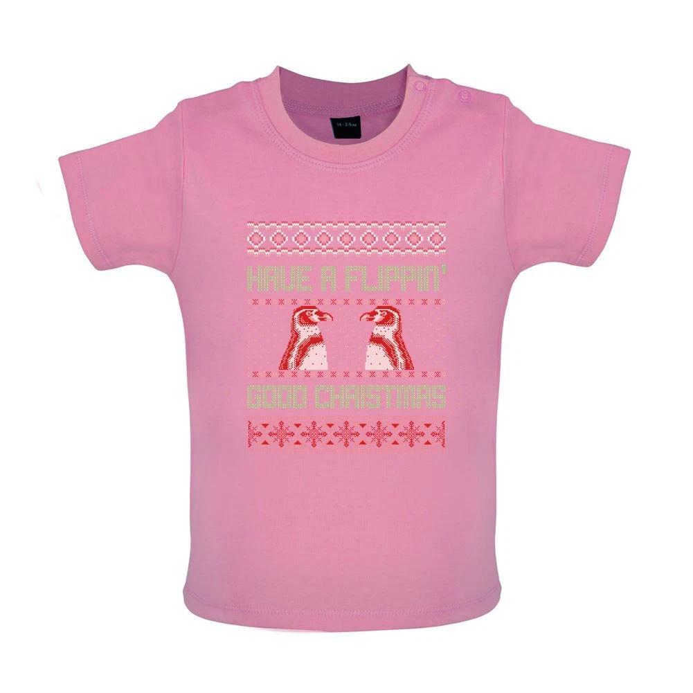 

Have A Flippin Good Christmas - Baby Kids Boys Girls Unisex T-Shirt / Babygrow - Xmas Penguin Funny 120