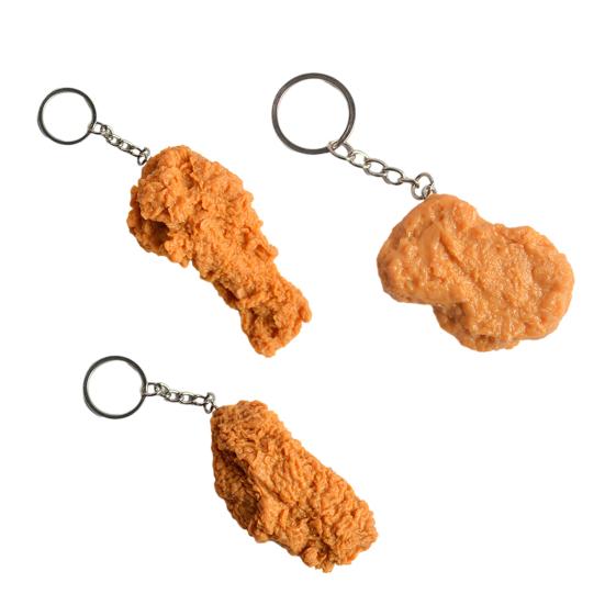 Klíčenka s jídlem Imitace Kuřecí stehno Křídla Kuřecí nugety Přívěsek