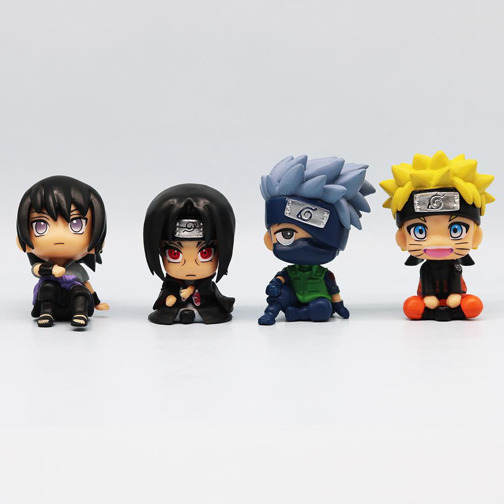 7-9Cm Naruto Anime Figure Uzumaki Naruto Kakashi Uchiha Sasuke Itachi Cute Toys Q Figurals Pvc Model Children Christmas Gift