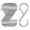 Large S-shaped Hooks, Non-slip, Silver, Set of 10 (9cm X 10 Pcs), VIPITH, for Kitchens, Bathrooms, and Baths