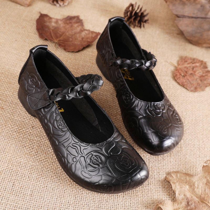 

Модные новые роскошные туфли мэри джейн с тиснением, женские винтажные балетки из натуральной кожи, элегантные сандалии, женские туфли-мокасины с неглубоким плетеным ремешком 35 чёрный