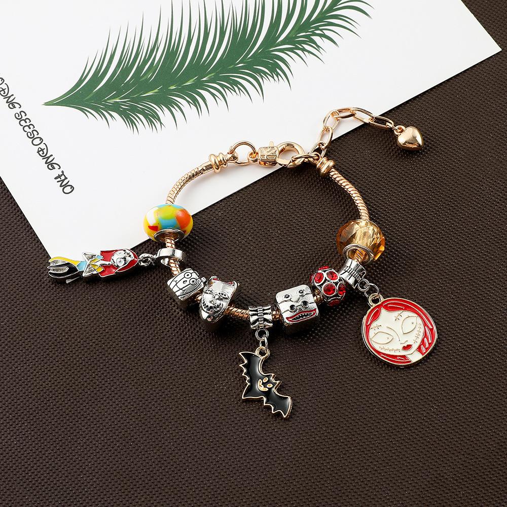 Halloween Treasures Charm Bracelet Bead Bulk Set Advent Calendar 2025 Jewelry DIY Ornament Making Kit Horror Favors Night Countdown Decorations