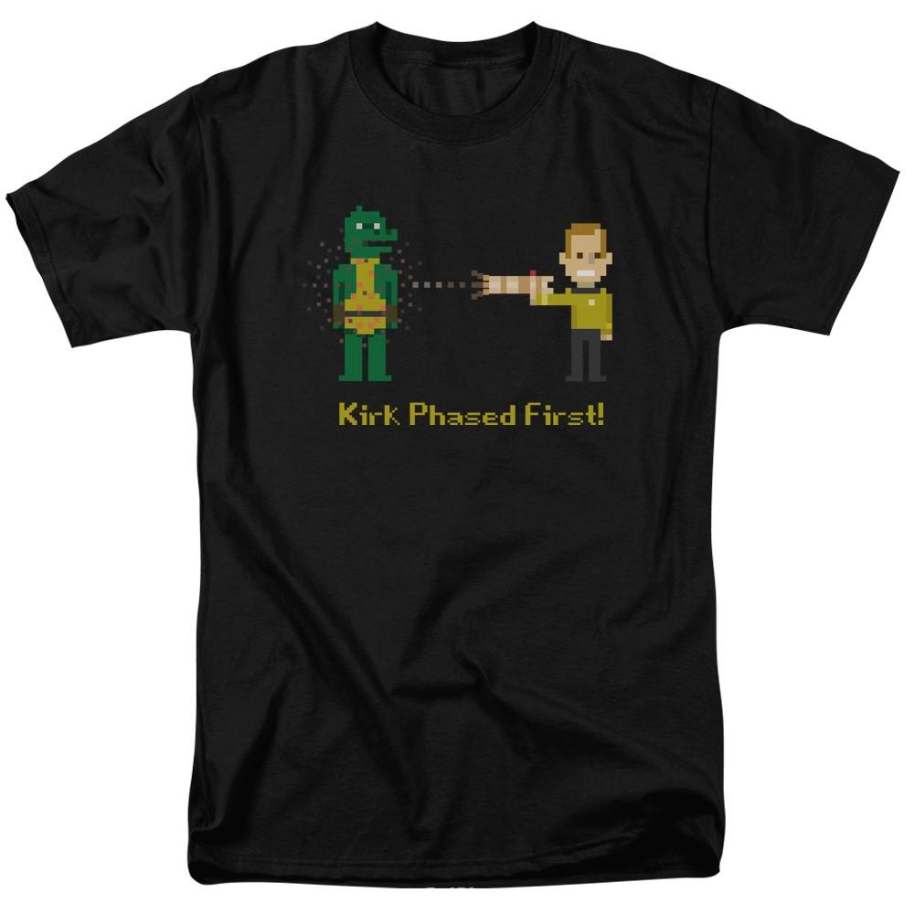 Star Trek - Kirk Phased First - Adult Unisex Short Sleeve T-Shirt - Black S