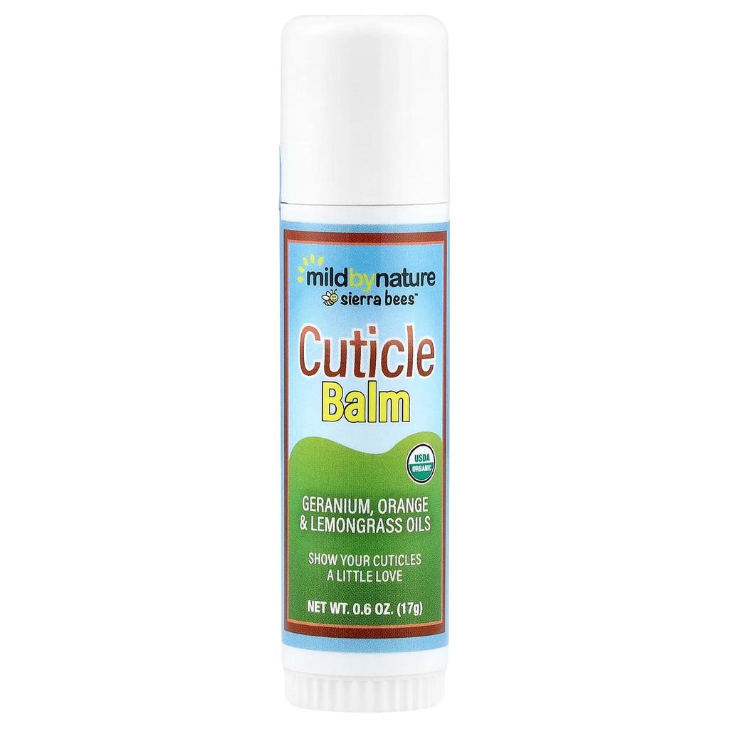 Mild By Nature Sierra Bees™, Cuticle Care Balm Stick, Geranium, Orange & Lemongrass, 0.6 Oz (17 G)