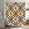 Geometric Pattern Shower Curtain Set Modern Blue Green Orange White Bath Decor for Home Decoration 72 x 84 inches