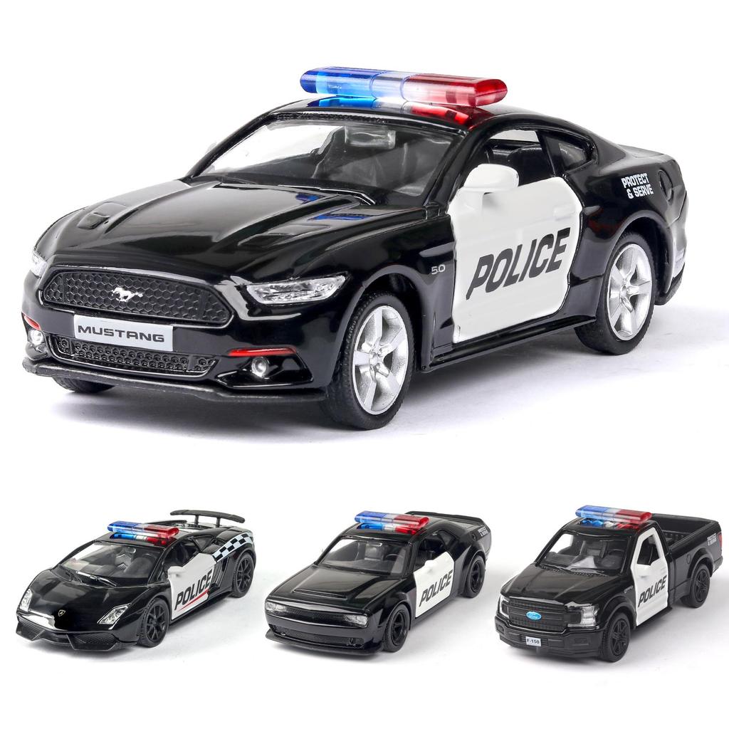 Boxed 1:36 Alloy American Mustang Rambo Police Car Toy Model for Kids