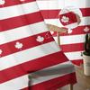 Happy Canada Day Streifen-Ahornblatt-Tüll-Voile-Vorhänge für Schlafzimmer, Fenstervorhang für Wohnzimmer, transparente Vorhänge, Organza-Vorhänge