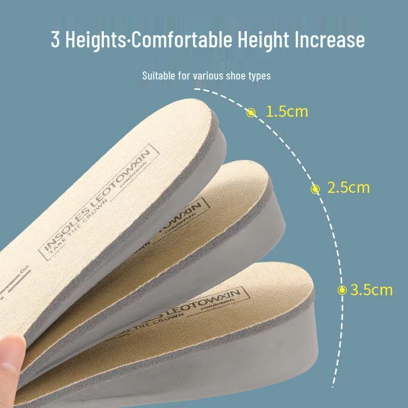 Palmilhas para Sapatos de Lona: Aumento de Altura, Suporte de Arco, Resistente a Odores, Absorção de Choque para Homens e Mulheres
