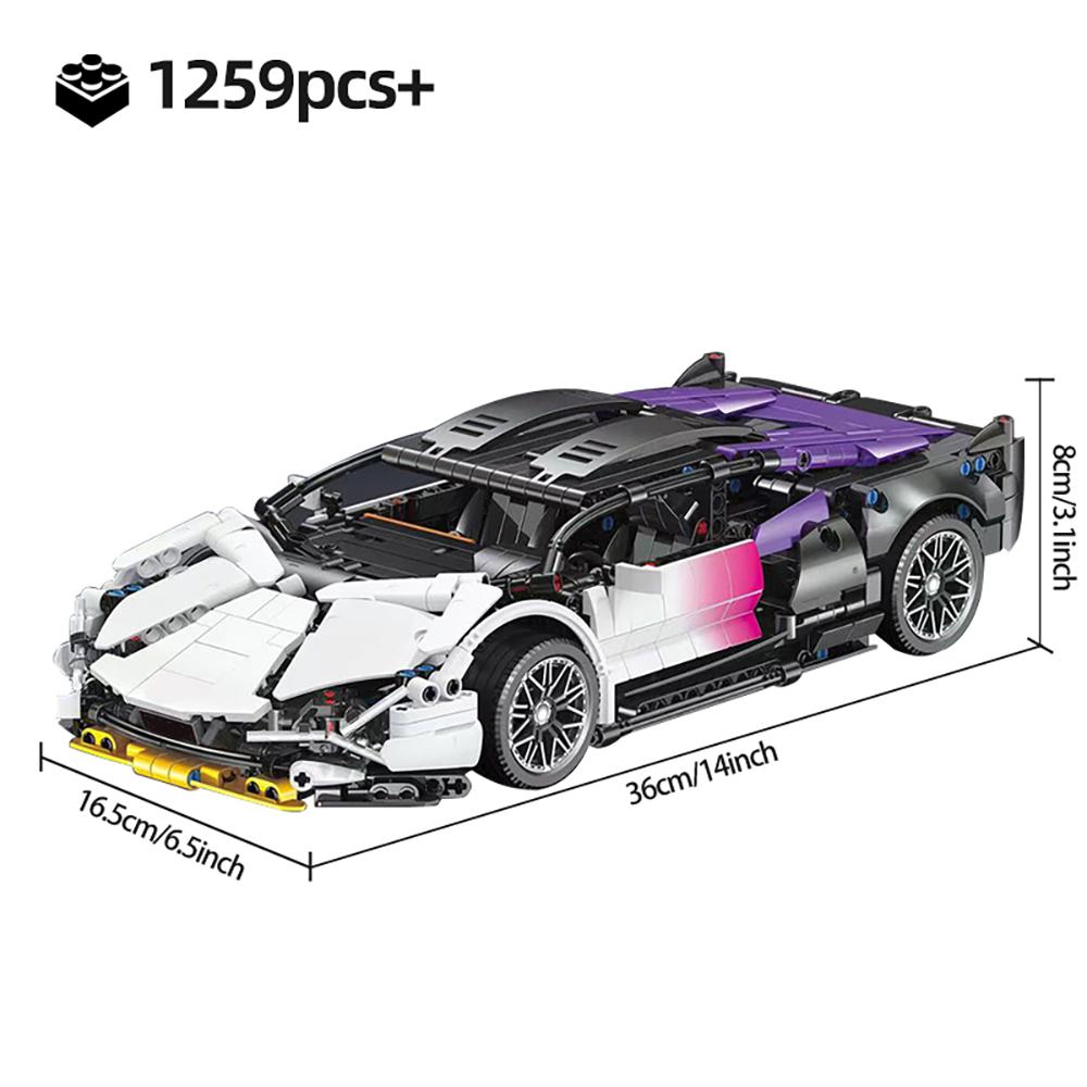 Technisches Rennsportauto 1280PCS Modellbausteine Stadt Mechanisches Geschwindigkeitsfahrzeug Supersportwagen Ziegel Puzzle Spielzeug Kinder Erwachsene Geschenk