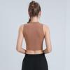 Damen Ärmelloses Schnelltrocknendes Yoga-Weste mit Brustpolstern - Atmungsaktives Fitness- & Lauf-Top