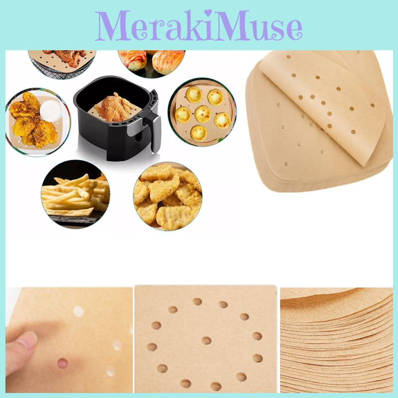 Air 100pcs Square Fryer Paper Disposable Non Stick Bake Steamer Parchment Liner