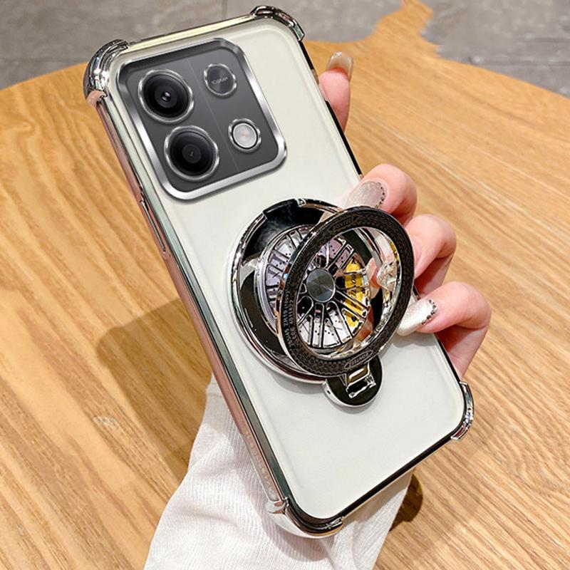 Rotate Gyro Holder for Magsafe Magnetic Case for Xiaomi Redmi 14C Redmi14C 13 13C Note 14 13 Pro Plus 4G 5G Clear Bracket Cover