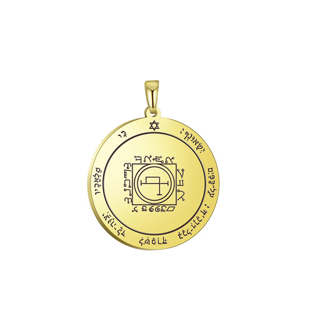 Dawapara Salomon Anhänger Pentagramm der Sonne Amulett Anhänger für Halsketten Edelstahl Schmuck Talisman Zubehör
