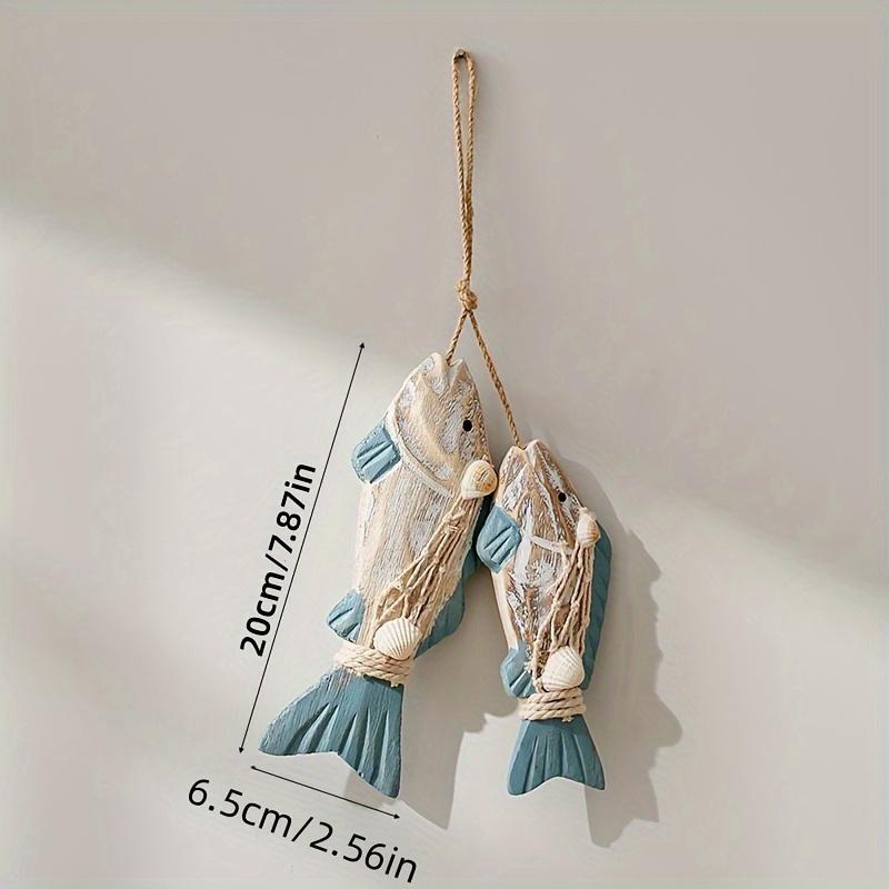

2pcs or 3pcs Set Rustic Wooden Fish Wall Hanging Vintage Mediterranean Style Artistic Nautical Decor General Fit No Electricity