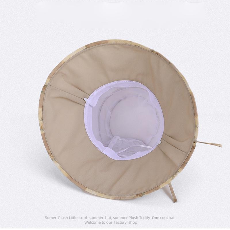 Spring Summer Outdoor Sun Hat Women's Big-Brimmed Fisherman Hat for Travel and Holiday Sun Hat