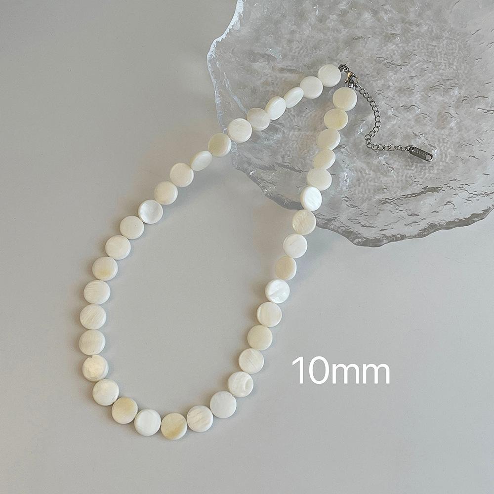 Simple Niche Design Natural Shell Disc Necklace Women Ins Vacation Beach Wind Versatile Collarbone Chain Accessories