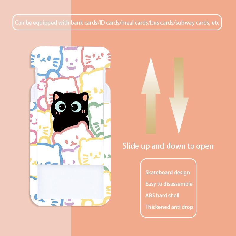1 Pz Porta Carte Gatto Carino Per Studente Porta Fotocard Gatto Kawaii Idolo Kpop Portatile Porta Badge Laccetto