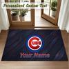 Crystal Velvet Square Rug Custom NameChicago Cubs Pattern Non Slip Home Floor Decor Rug