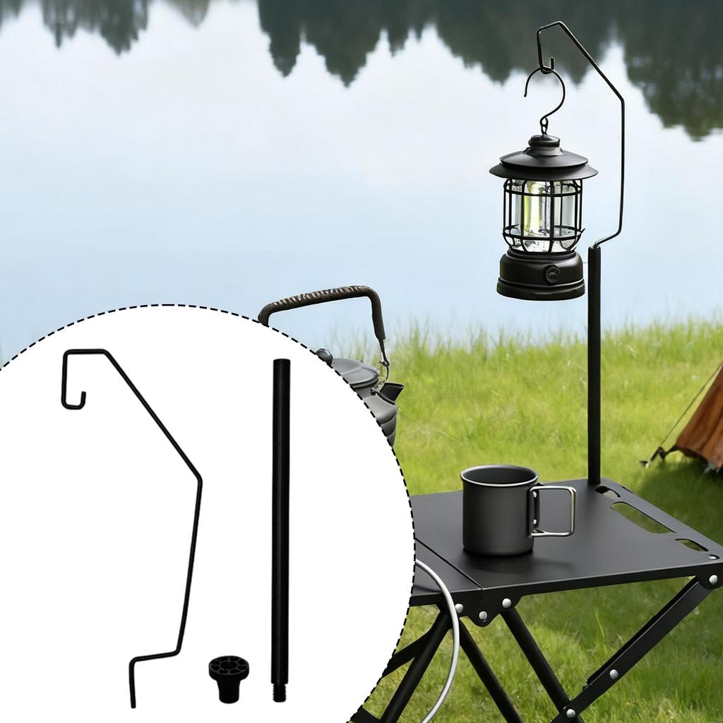 Camping Table Lantern Holder Iron Table Lamp Stand Easy to Install Lamp Pole for Outdoor Camping Equipment Accessories