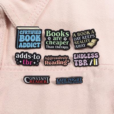Zertifizierter Buchsüchtiger Emaille-Pins Bücher Sind Günstiger Als Therapie Lesezitat Buchliebhaber Broschen Anstecknadel Schmuck Geschenke