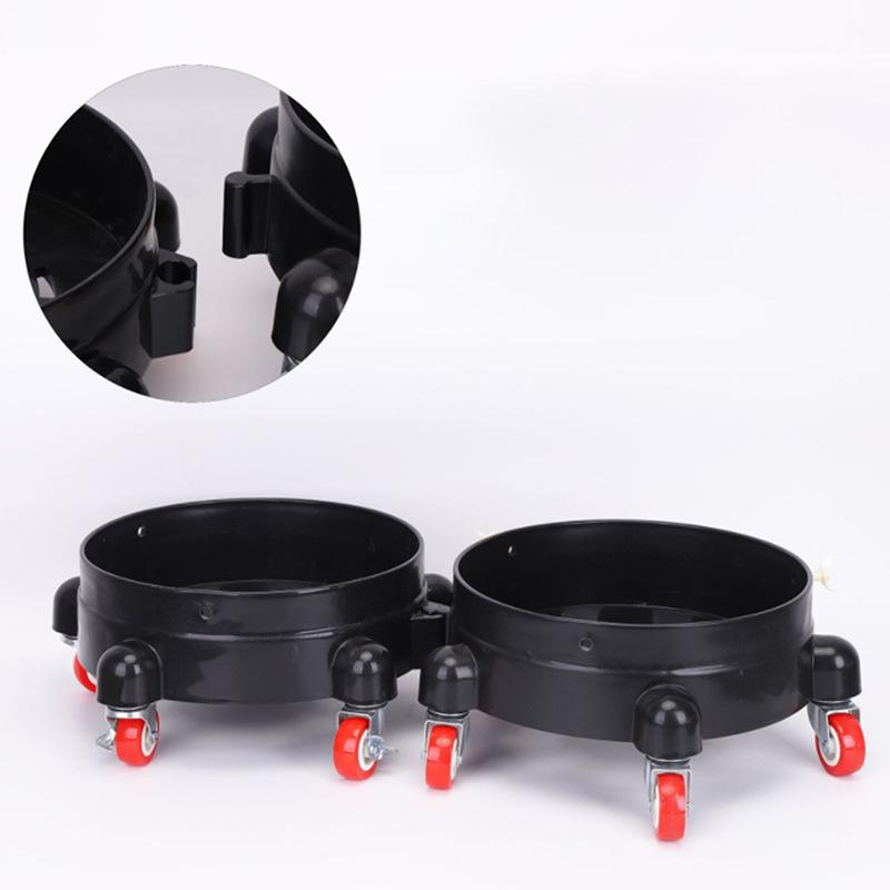 Portable Multi-Functional Car Wash Bucket with Wheeled Base and Transparent Water Tray