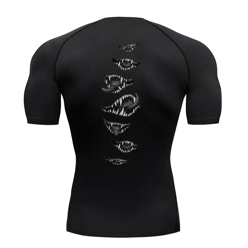 Gym Compression T-shirts Spring Summer Men's Sports Tops Bodybuilding Fitness Quick-drying Compression Tight T-shirt S-3XL
