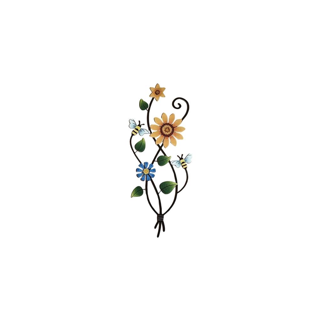 Metal Wall Art Flower Sculpture for Garden and Patio Decorative Hanging Indoor Outdoor Wall Mounted Craft Ornament