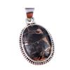 Natural Black Copper Turquoise 925 Solid Sterling Silver Gift Pendant 1.50" F8r90