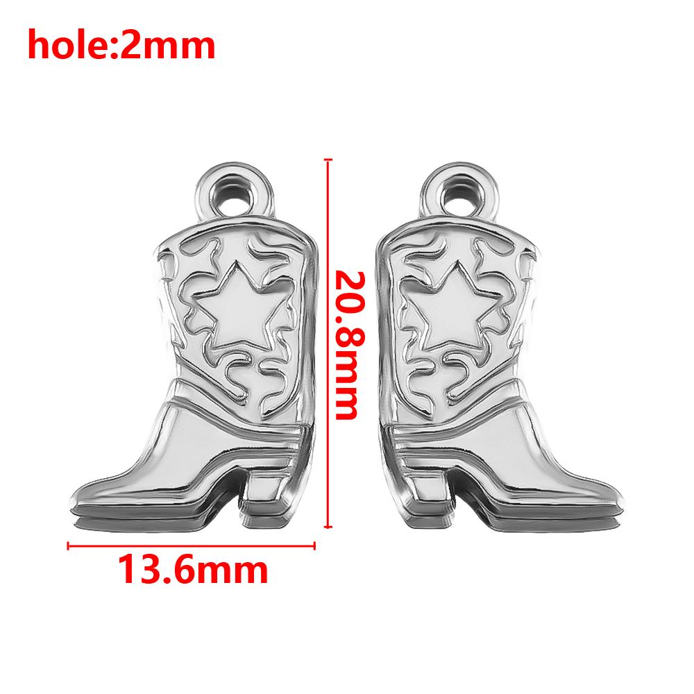 5pcs/lot Stainless Steel Gold Color PVD Plated Boots Charms Pendant DIY Necklace Bracelet Earring Jewelry Making Accessories