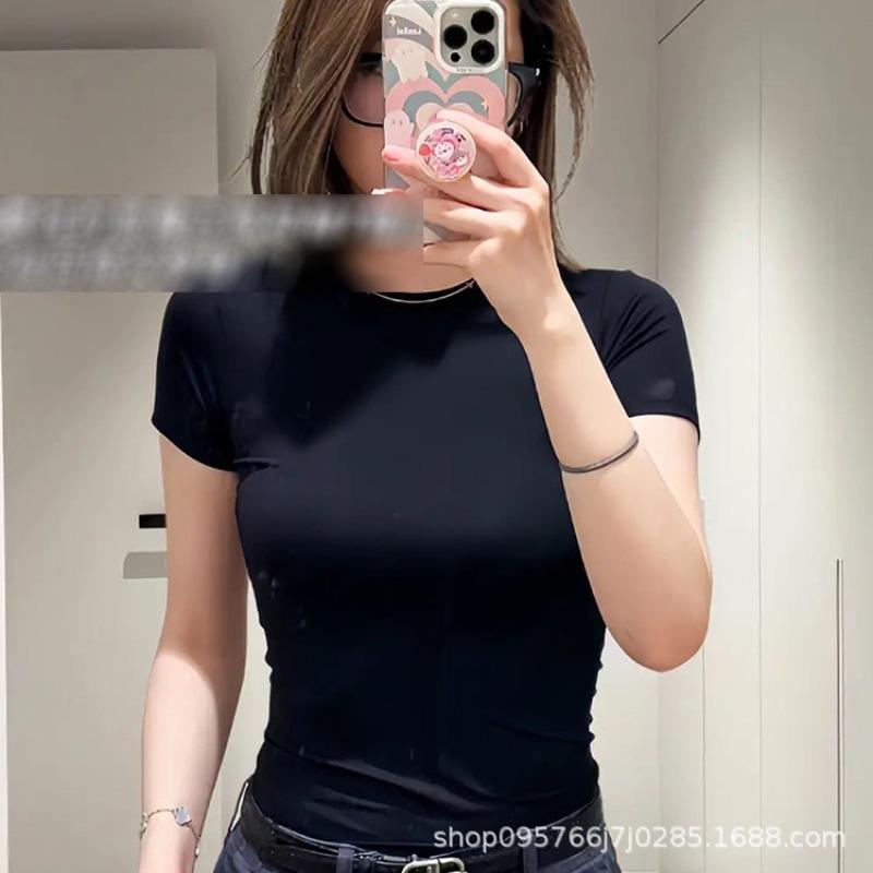 White Gym Clothes Women's Summer Thin Slim-fit Short-sleeved Pilates Training Clothes T-shirt Running Yoga Sports Top