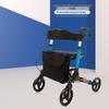 Foldable Aluminum Walker for Elderly and Disabled - 4-Wheeled, Multi-functional Shopping Cart
