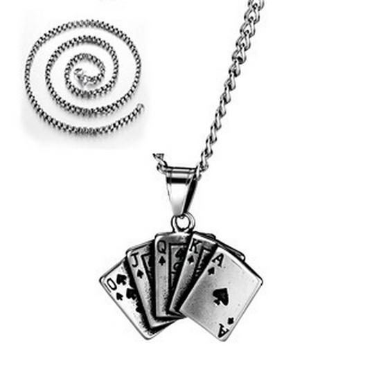 S925 Poker Straight Flush Hanger Ketting - Trendy Minimalistische Ketting voor Mannen & Vrouwen
