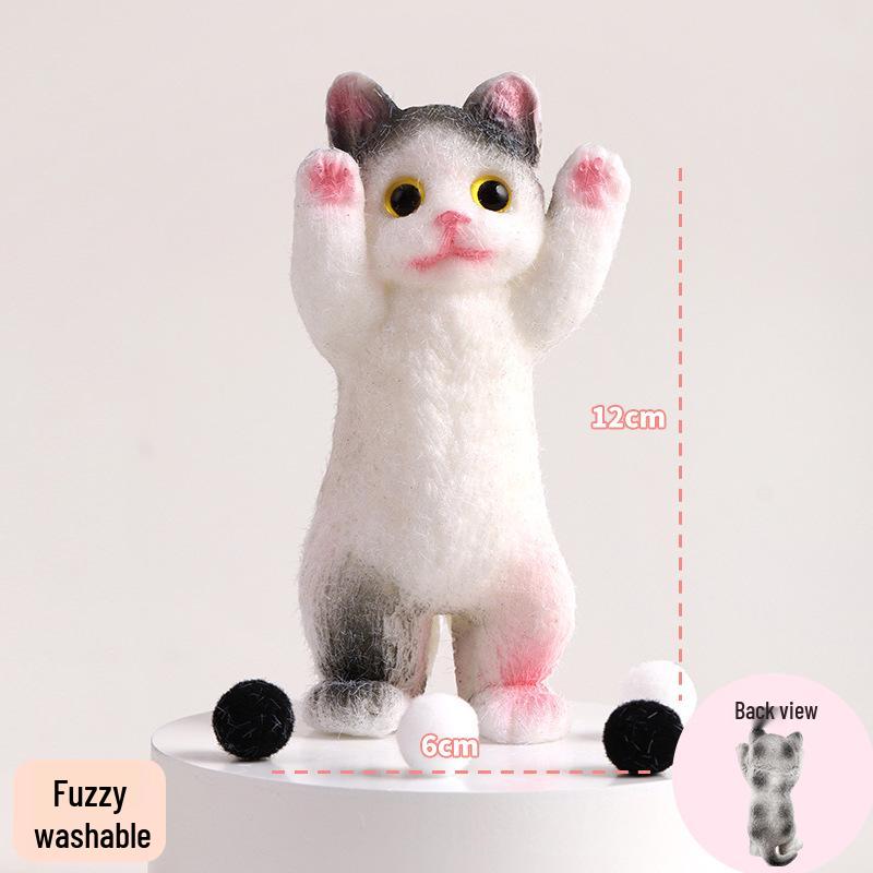 Plüsch-Stoffpuppe Katze Stressspielzeug - Realistische Katzen-Ornament für Büro-Entspannung