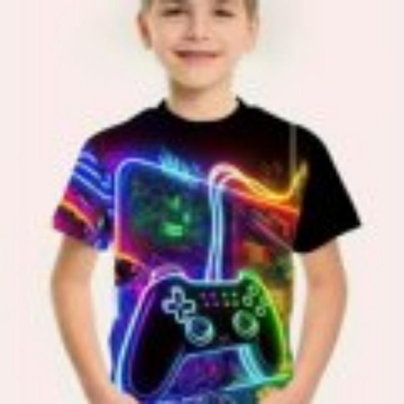 Copii băieți fete haine tricou mânecă scurtă drăguț câine imprimare copii vară haine casual în aer liber fete haine O-neck zilnic topuri