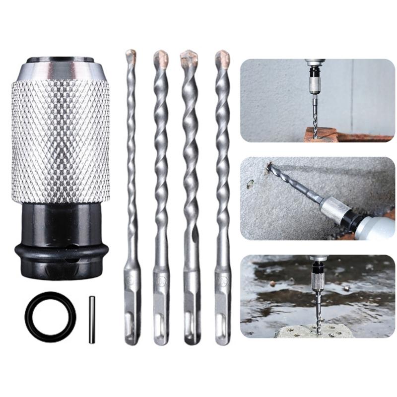 Quick To Change Impact Wrench Adapter Set Including Square Shank Drill Bit and Buffer Function for Smooth Operation