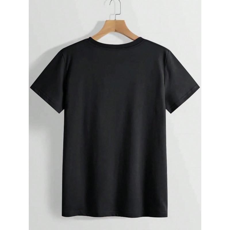 Women Evil Dolls Print Crew Neck T-Shirt Casual Short Sleeve Spring Summer Lightweight Fashionable Graphic Top