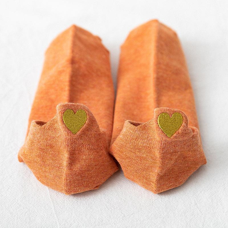 Girls Short Ankle Socks Candy Color Cute Cartoon Embroidery Breathable Cotton Socks