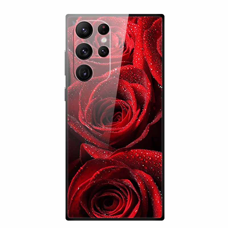 Gehärtetes Glas Case Für Samsung Galaxy S25 Ultra Case S 25 Ultra Hartes Rückseiten Cover Weicher Stoßfänger Für Samsung S23 S22 S24 Ultra Case