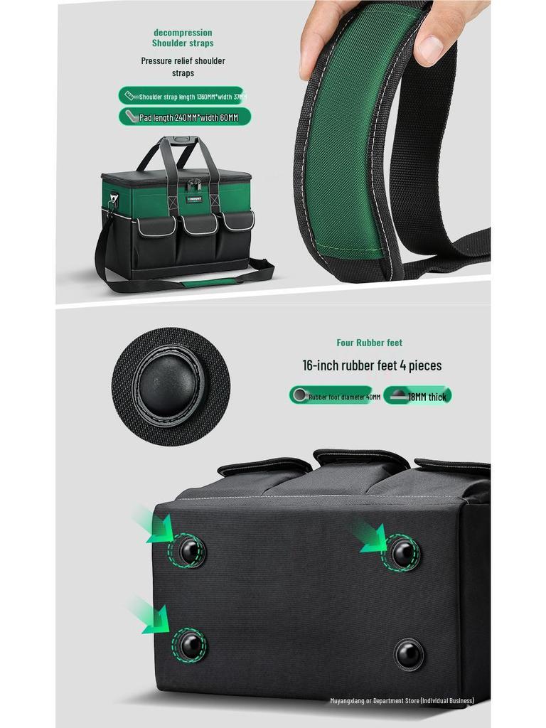 Everwiner Durable Canvas Tool Bag for Woodworking and Car Repairs