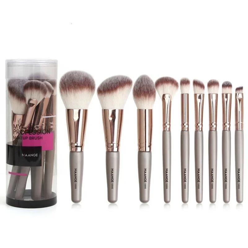 9PCS Makeup Brushes Soft Fluffy for Cosmetics Foundation Rouge Powder Eyeshadow Loose Powder Brushs Blending Makeup Brush Set