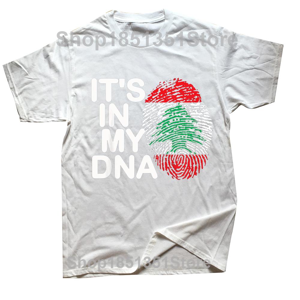 Funny Its In My DNA Lebanon Flag Lebanese T Shirts Graphic Cotton Streetwear Short Sleeve Birthday Gifts Summer Style Tshirt S
