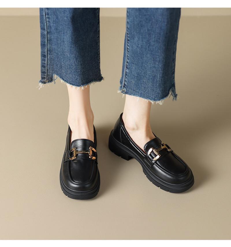 British Style Small Leather Shoes, All-match Thick-soled Loafers